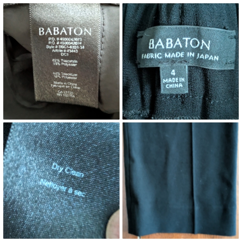 Aritzia Babaton Black Crepe Ankle Cropped Dressy Pull On Stretch Waist Pants 4 - Picture 2 of 16